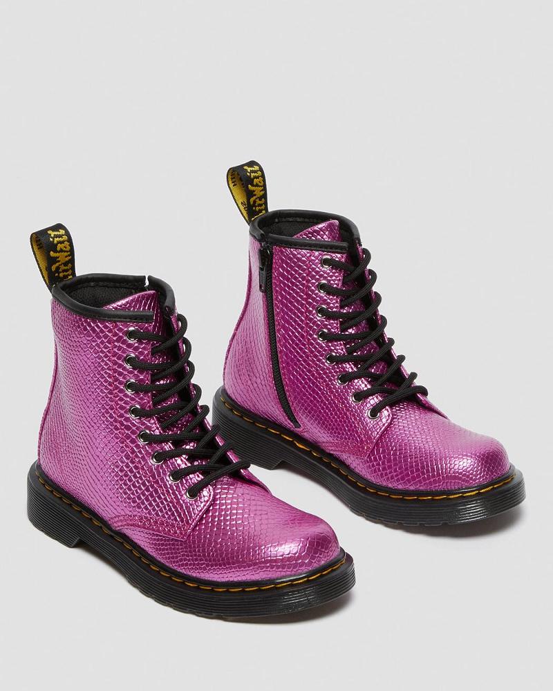 Dr Martens Junior 1460 Reptile Emboss Veterlaarzen Kinderen Roze | NL 135ILH